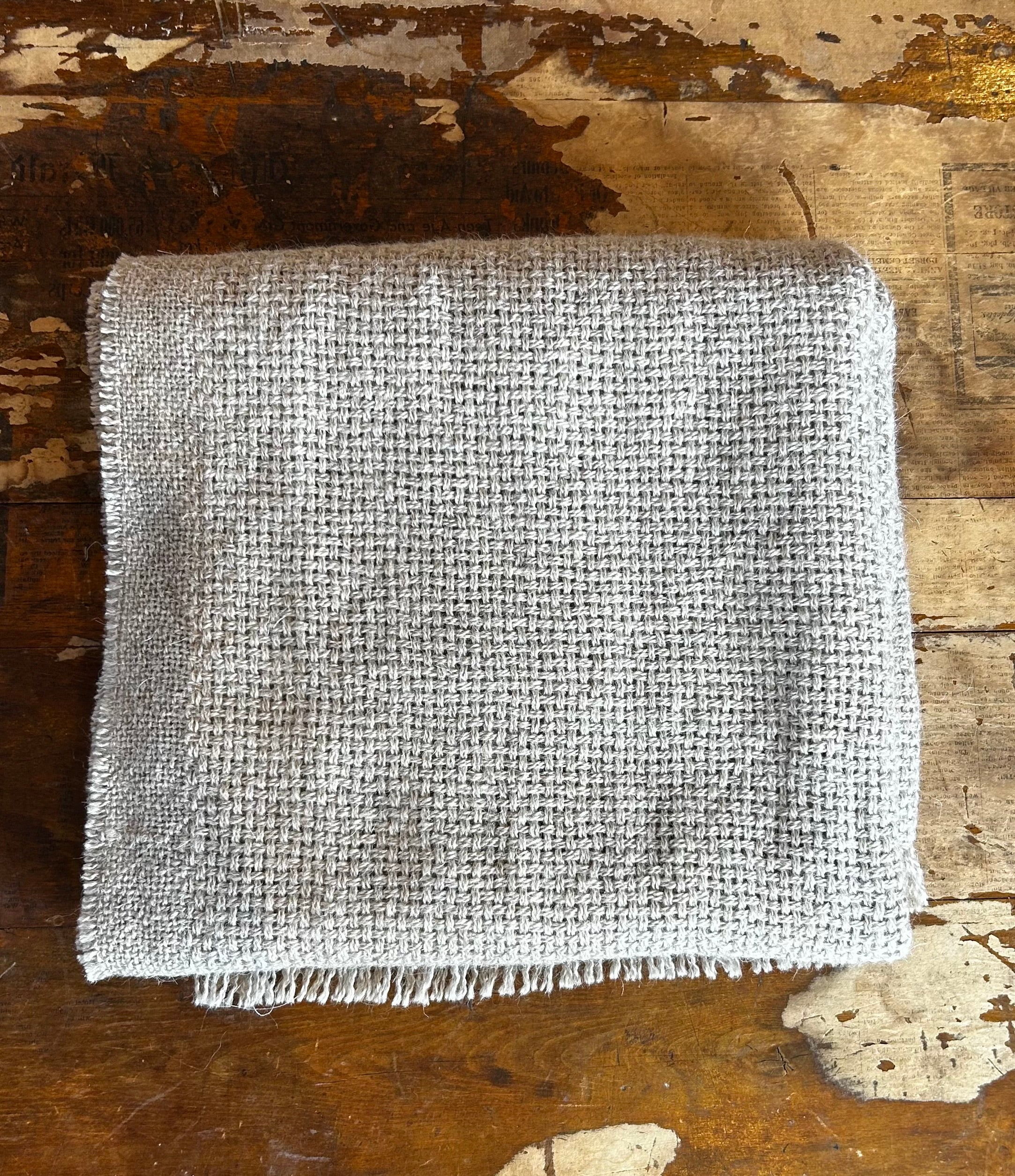 Hildene Basketweave Scarf- Oatmeal