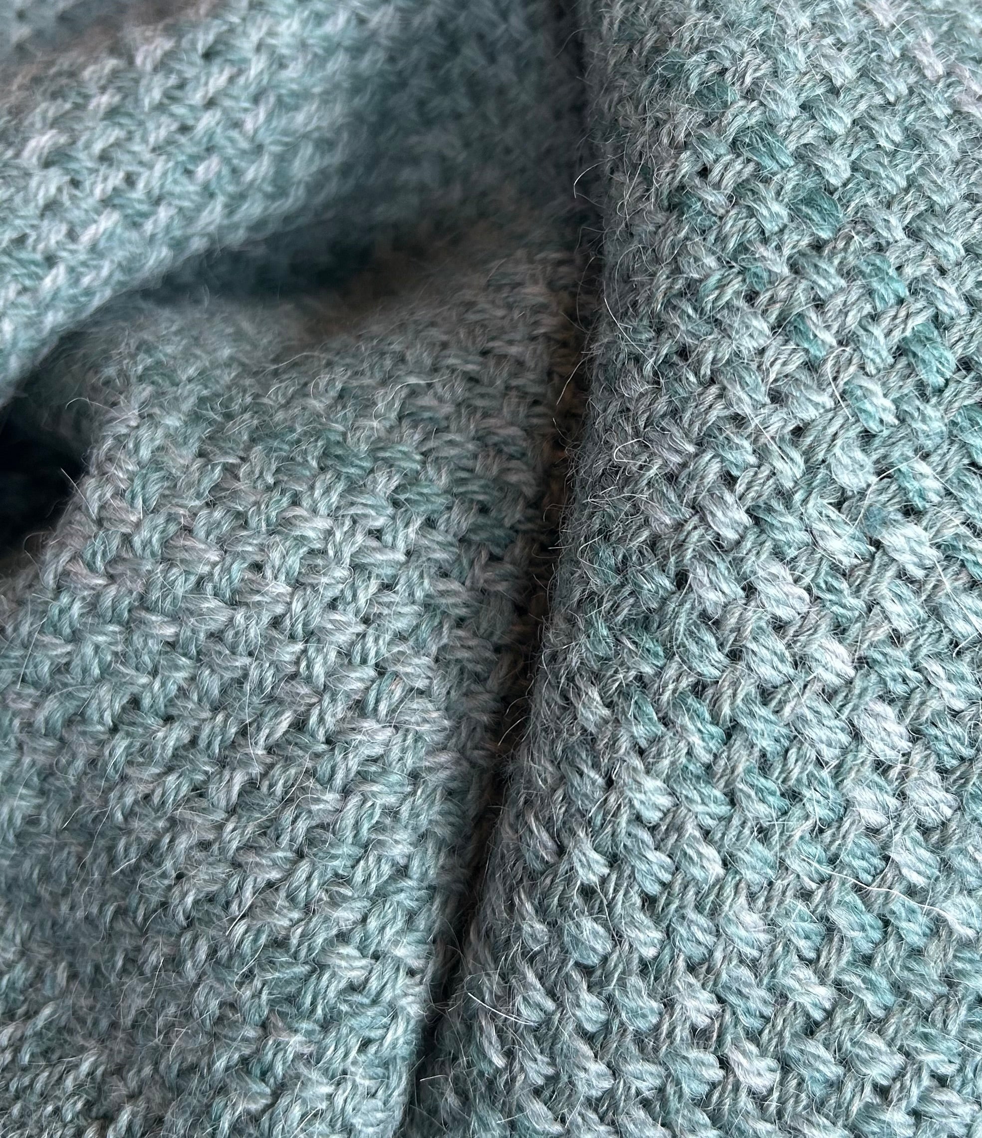 Hildene Basketweave Scarf- Green