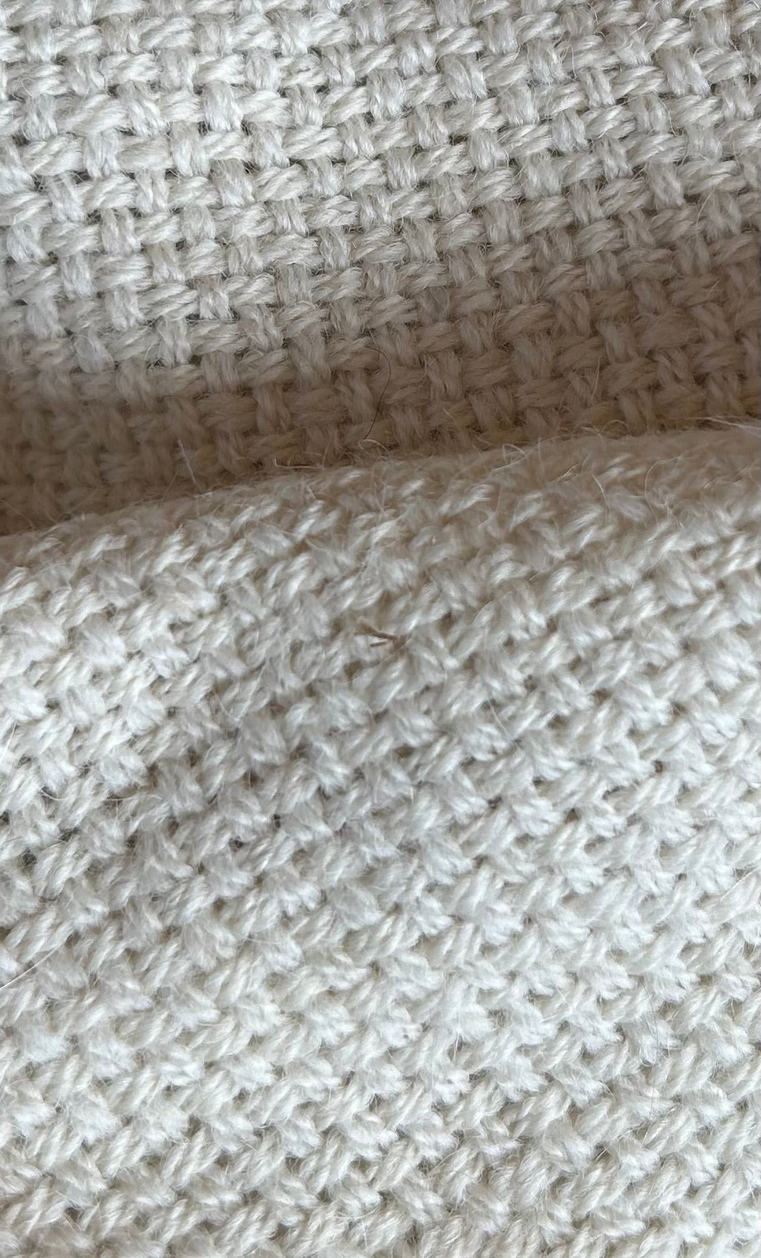 Hildene Basketweave Scarf- Ivory