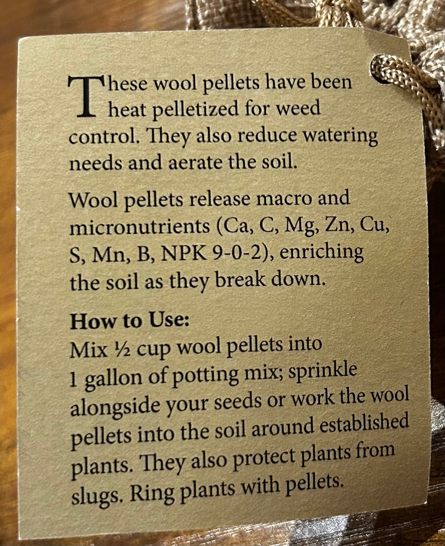 Hildene Wool Pellet Fertilizer