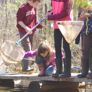 kids education at the vernal pool