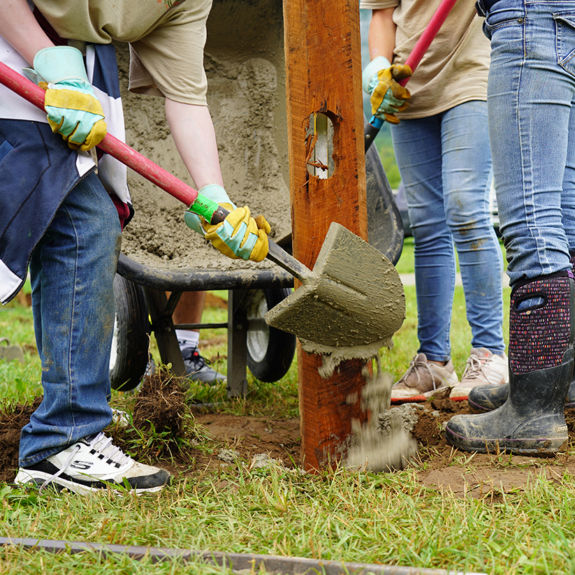 Hildene Youth Corps, 2021, filling holes