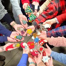 Holiday ornament felting worksop